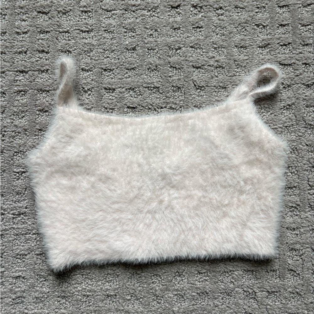 Fuzzy Light Pink Crop Top